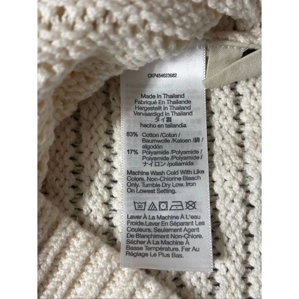 Madewell Textured-Stitch Sweater antique cream crochet